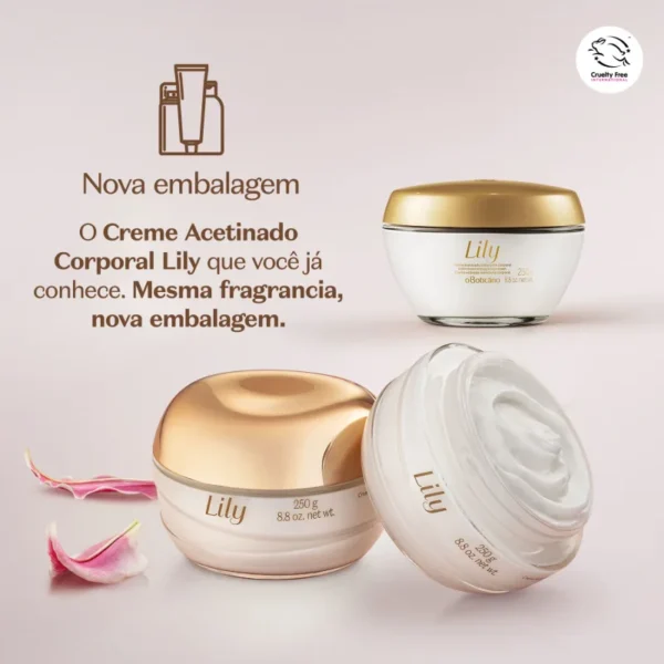 O Boticario Lily Creme Acetinado Hidratante Corporal 250g - Imagem 8