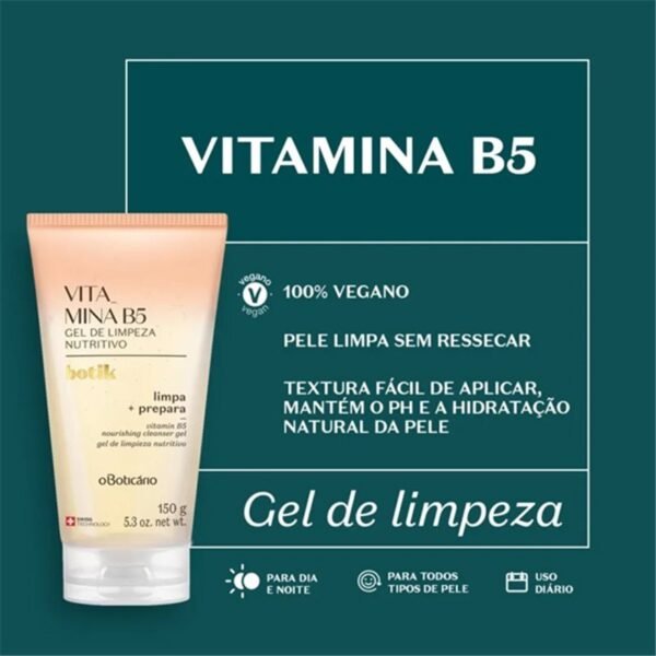 O Boticario - Botik Gel de Limpeza Facial Nutritivo Vitamina B5 150g - Imagem 2
