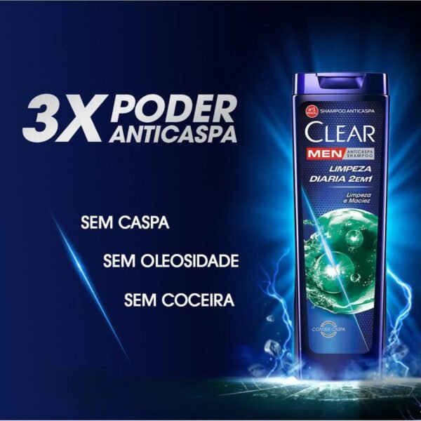 Clear - Shampoo Anticaspa Clear Men Limpeza Diária 2 em 1 200ml - Imagem 7