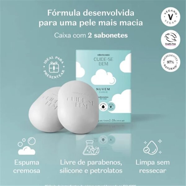 O Boticario - Cuide-se Bem Sabonete em Barra Nuvem 2x80g - Imagem 3